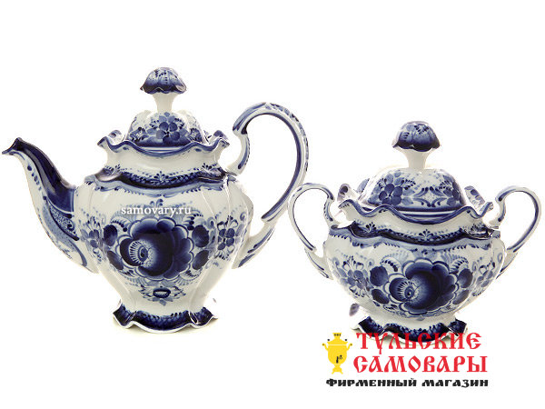 Набор для чая Гжель "Семейный" фото 1 — Samovars.ru