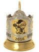 Подстаканник для чая с позолотой "Символ года 2016 - Обезьяна" фото 1 — Samovars.ru