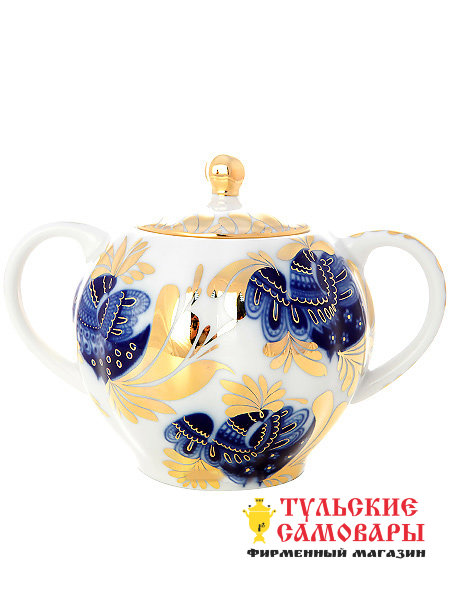 Сахарница ф. Тюльпан рис. Золотой сад Императорский фарфоровый завод фото 1 — Samovars.ru