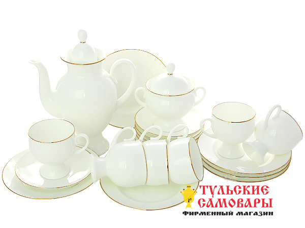 Сервиз кофейный ф. Классическая-2 рис. Золотая лента 6/20 Императорский фарфоровый завод фото 1 — Samovars.ru