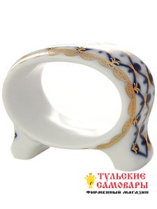 Кольцо для салфеток фарфоровое форма Молодежная рисунок Кобальтовая сетка Императорский фарфоровый завод фото 1 — Samovars.ru