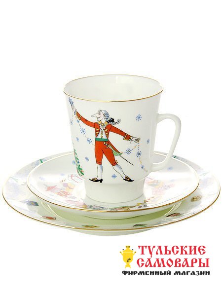 Комплект кофейный чашка и два блюдца "Балет Щелкунчик" Майская ИФЗ фото 1 — Samovars.ru