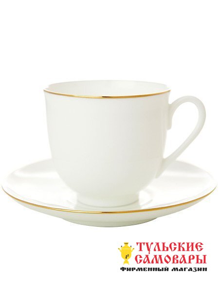 Кофейная чашка с блюдцем рис. "Золотой кантик" ф. Ландыш ИФЗ фото 1 — Samovars.ru